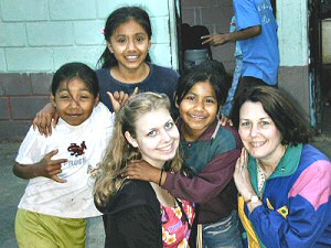 Carly & Kathy at the migrant camp