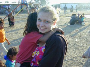 My daughter Carly at migrant camp